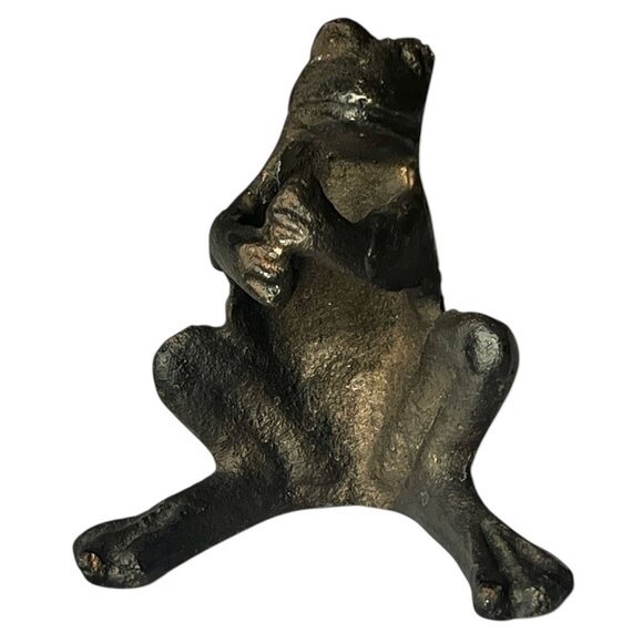 Cast Iron Frog-Shaped Pen Flower or Scissors Holder Desk Organizer 3.5" T Black - Picture 4 of 13